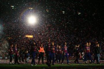 El Barcelona campeón de la Liga BBVA y Copa del Rey. 