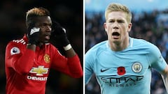 De Bruyne and Pogba get stuck in ahead of Manchester derby