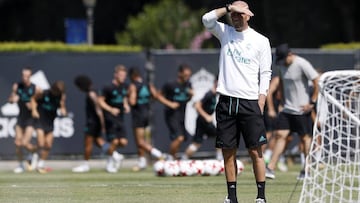 Zidane, en el entrenamiento.