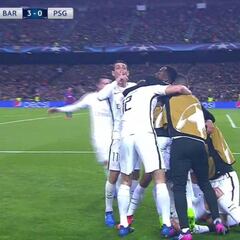 Di María mandó callar al Camp Nou tras el gol de Cavani