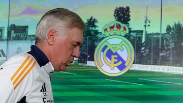 Ancelotti, hoy, en rueda de prensa.