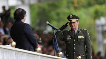 General William Rene Salamanca attends the ceremony of his appointment as Police Director at the General Santander Police School in Bogota, Colombia May 9, 2023. REUTERS/Luisa Gonzalez