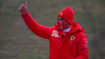 Carlos Sainz Jr (55) Ferrari Formula 1 World championship 2021, drive in a private testing the SF71H for ferrari for the first time in Fiorano, Modena, Italy, on January 27, 2021. *** Local Caption *** .