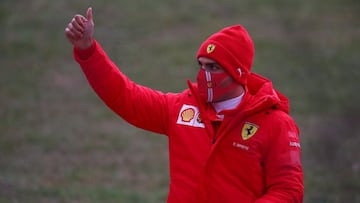 Carlos Sainz Jr (55) Ferrari Formula 1 World championship 2021, drive in a private testing the SF71H for ferrari for the first time in Fiorano, Modena, Italy, on January 27, 2021. *** Local Caption *** .