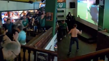 Locura en bar de Irlanda por el gol de Parrott y la clasificación al repechaje del Mundial