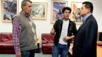 Manolete, el mago y Tomás Roncero.