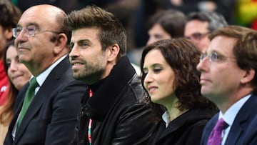 Piqué e Isabel Díaz Ayuso, en la presentación de la Copa Davis.