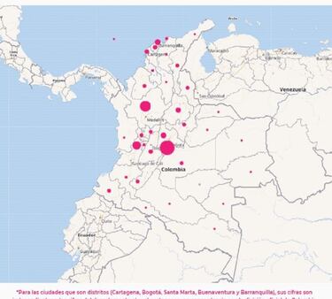 Mapa de casos y muertes por coronavirus por departamentos en Colombia: hoy, 7 de abril