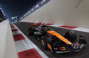 Oscar Piastri, tercero en la general, durante la clasificación del GP de Abu Dabi.
