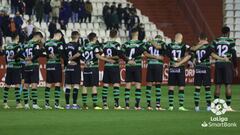 Once del Racing en el Carlos Belmonte frente al Albacete.