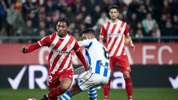 El Girona achuchó a la Real, pero se olvidó el gol