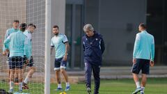 Pellegrini, en un entrenamiento.