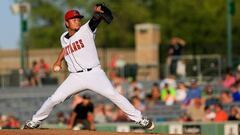 Ian Kahaloa, durante un partido de Ligas Menores con el club asociado a los Cincinnat Reds.