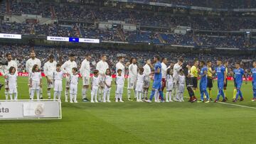 Formación del Real Madrid y el Getafe previa al partido de la primera jornada de LaLiga Santander 2018-2019, que se jugó a las 22:15 horas.
