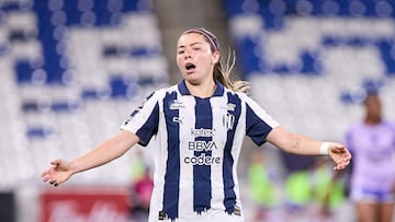 Katty Martinez of Monterrey during the 7th round match between Monterrey and Tijuana as part of the Liga BBVA MX Femenil, Torneo Clausura 2026 at BBVA Bancomer Stadium, on February 06, 2026 in Monterrey, Nuevo Leon, Mexico.