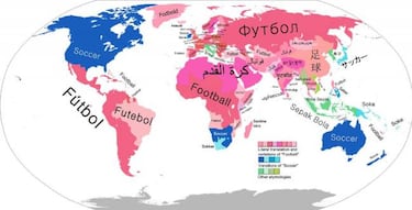 El mapa que te muestra en qué países se dice 'fútbol' o 'soccer'