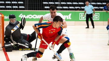 Foto del encuentro entre Italia y España (@FedPatinaje)