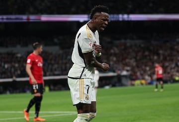 Vinicius se lamenta tras una acci¨®n durante el Real Madrid-Mallorca de LaLiga