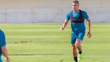 Alfredo Ortuño durante un entrenamiento de esta temporada