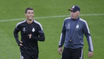 Cristiano Ronaldo, con Ancelotti.