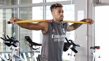 Mariano, en el gimnasio, durante una sesión de entrenamiento del Real Madrid.