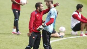 De Gea, con Jordi Alba.