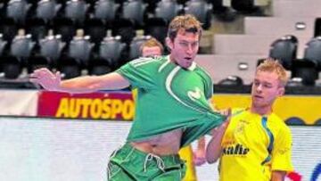 Juanra, en el choque de ayer.