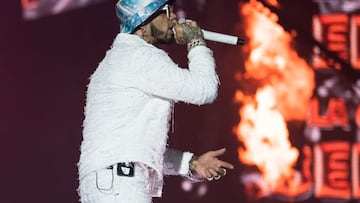 MIAMI GARDENS, FLORIDA - JULY 21: Puerto Rican Rapper Anuel AA performs onstage during day one of Rolling Loud Miami at Hard Rock Stadium on July 21, 2023 in Miami Gardens, Florida. (Photo by Jason Koerner/Getty Images)