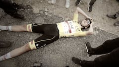 Destrozado en el suelo: El estado de un ciclista tras ganar una carrera
