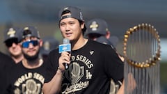 Shohei Ohtani durante el festejo de Dodgers: “Estoy listo para ganar otro anillo”