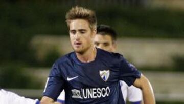 El nuevo fichaje del Málaga, Rescaldani, en su debut por el club ante el Dínamo Kiev.