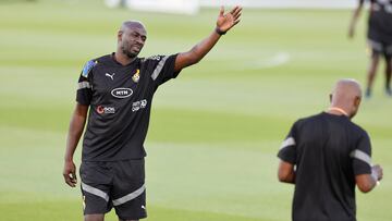 Ghana's coach Otto Addo gestures during a training session at Aspire Zone in Doha on November 21, 2022, during the Qatar 2022 World Cup football tournament. (Photo by Khaled DESOUKI / AFP)