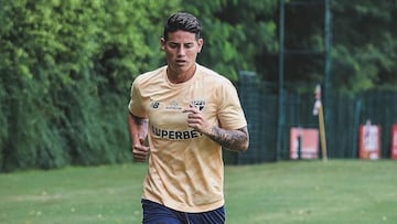 James Rodríguez entrena con Sao Paulo.