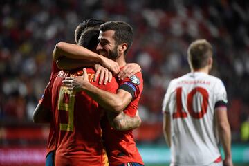 3-0. Paco Alcácer celebró el tercer gol.