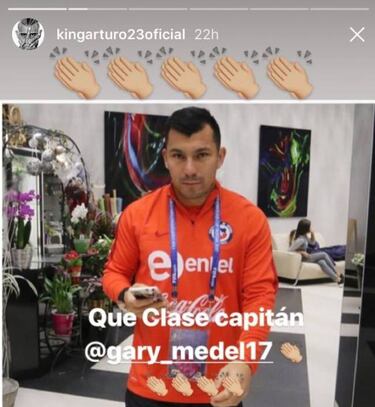 El mensaje de Vidal a Gary Medel: "Qué clase, capitán"
