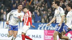 05/02/2024 FÚTBOL SEGUNDA DIVISIÓN REAL ZARAGOZA - REAL SPORTING DE GIJON gol 2-0 Mikel mesa francho