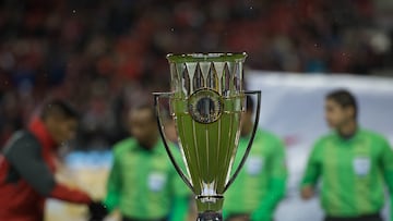 Action photo during the match Toronto (CAN) vs Chivas (MEX), Corresponding to the first leg of the Scotiabank CONCACAF Champions League Final 2018, at the BMO Field, Toronto.
Foto de accion durante el partido Toronto (CAN) vs Chivas (MEX), Correspondiente al partido de ida de la Final de la Liga de Campeones CONCACAF Scotiabank 2018, en el Estadio BMO Field, Toronto.
EN LA FOTO:TROFEO