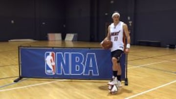 Gareth Bale, en su prueba de tiro de la NBA.