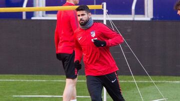 Diego Costa durante el entrenamiento. 