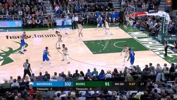 A falta de Doncic, bueno es el 'Unicornio': Porzingis a 10m y en la cara de Antetokounmpo