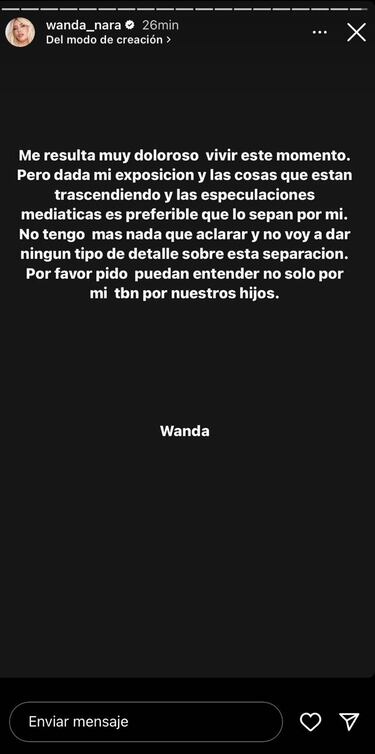 Wanda Nara confirmó su separación de Mauro Icardi: “Es preferible que lo sepan por mi”