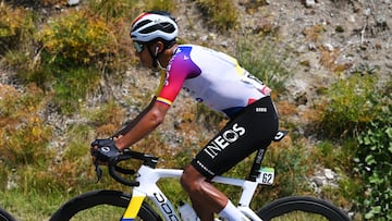 VOIRON, FRANCE - AUGUST 26: Egan Bernal of Colombia and Team INEOS Grenadiers competes during the La Vuelta - 80th Tour of Spain 2025, Stage 4 a 206.7km stage from Susa to Voiron / #UCIWT / on August 26, 2025 in Voiron, France. (Photo by Tim de Waele/Getty Images)