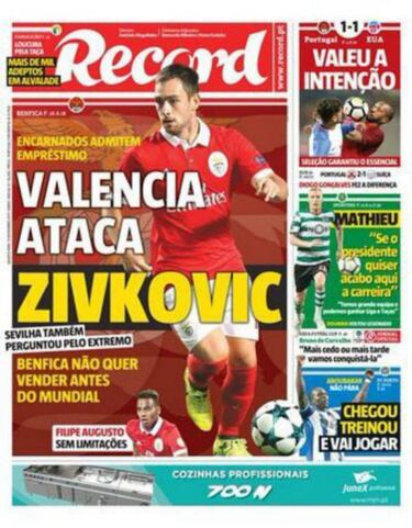 Record: El Valencia quiere al extremo serbio Zivkovic