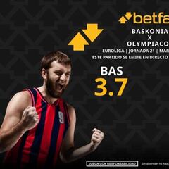 Baskonia vs. Olympiacos BC: horario, TV, pronósticos, estadísticas y clasificación
