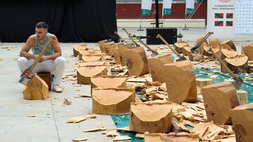 Iker Vicente cumple los pronósticos y es el mejor aizkolari de Euskadi