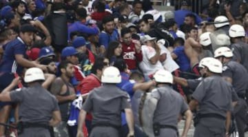 Los graves incidentes de los hinchas de la U en el Arena Corinthians