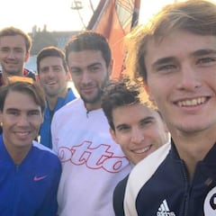 Nadal, Djokovic, Federer y el selfie de los 55 Grand Slam