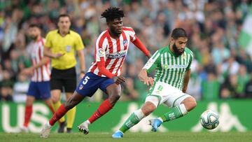 Thomas en el Betis-Atlético de la temporada 2019-20, jugador fundamental para Simeone, es el 16º en el sueldo.