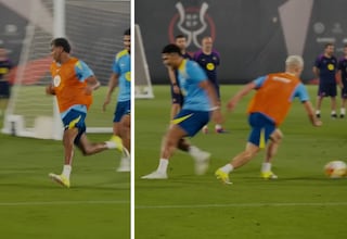 Olmo ‘destroza’ a Araújo con un regate al alcance de unos pocos elegidos: el lío es tremendo