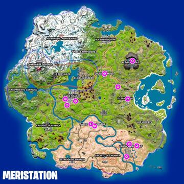 Todas las ubicaciones de Torretas en la Temporada 2 de Fortnite Capítulo 3